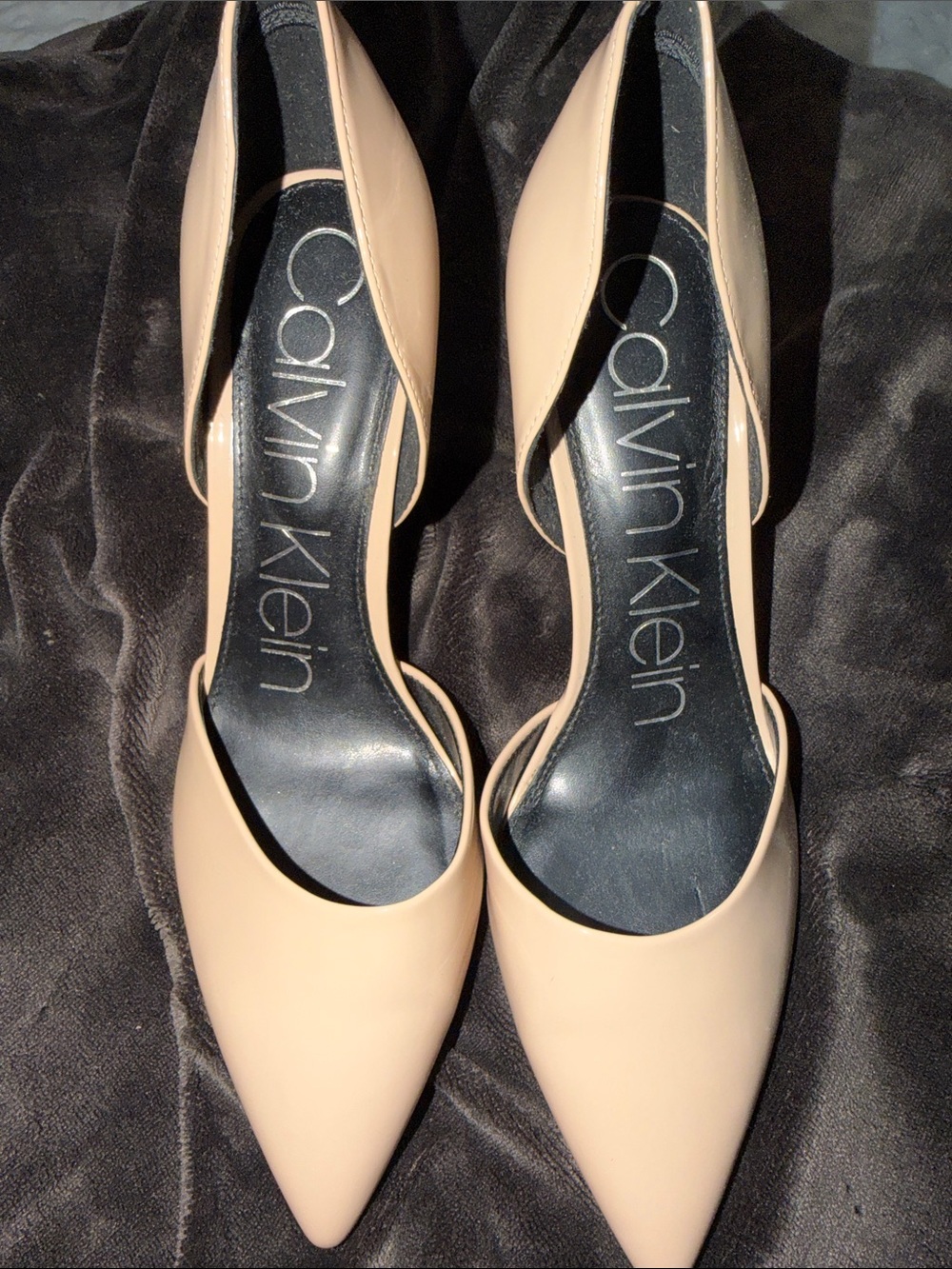 Calvin Klein Nude D'Orsay Pointed-Toe Pumps with stiletto heel  size 8